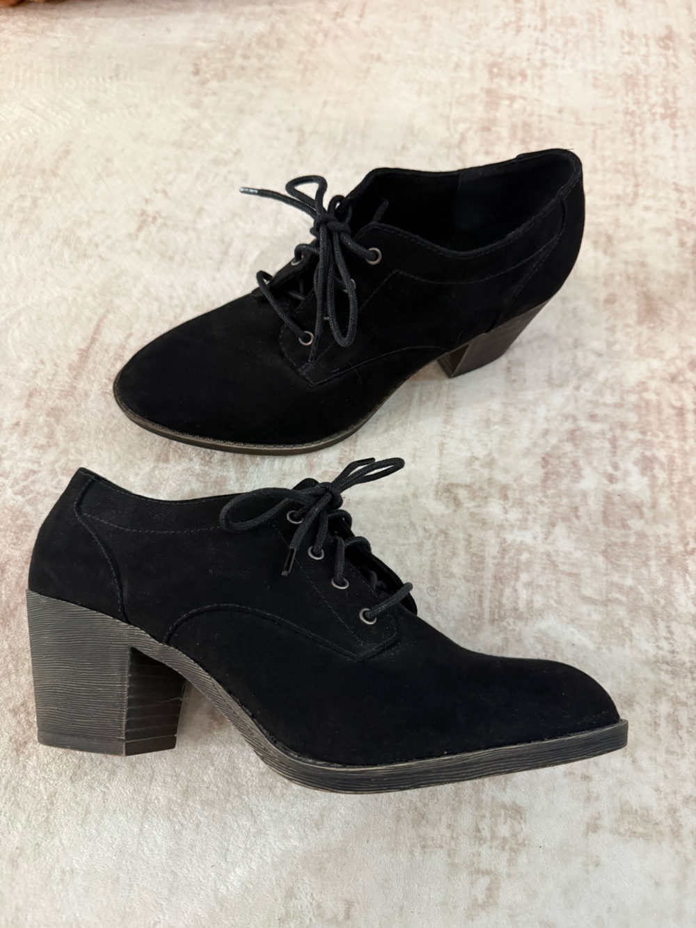 Rocket Dog Sam Black Lace-Up Faux Suede Ankle Booties